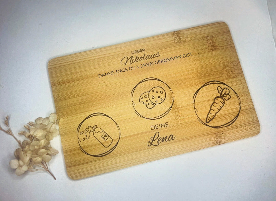 Personalisierbares Nikolaus-Frühstücksbrettchen