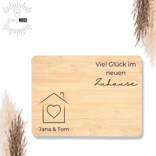Frühstücksbrett personalisiert, Geschenk, Geburtstagsgeschenk, Brettchen, personalisiertes Frühstücksbrett, Familie, Einzug