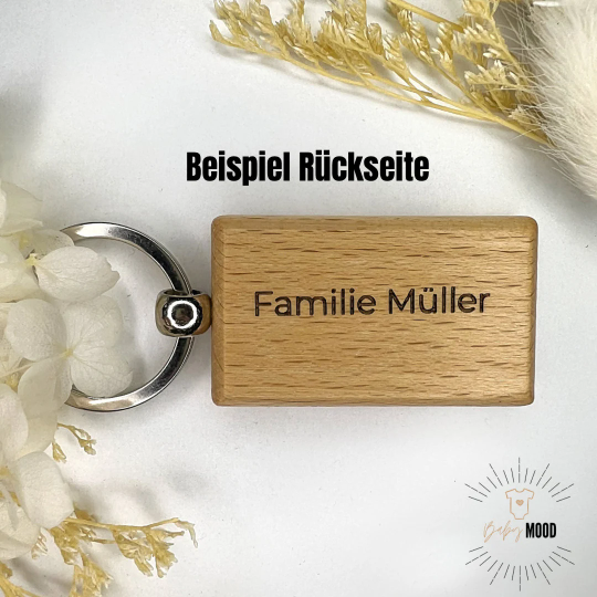Familien Schlüsselanhänger - personalisierter Schlüsselanhänger aus Holz
