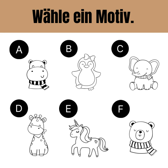 Milchzahndöschen personalisiert mit verschiedenen Motiven und Schriftarten